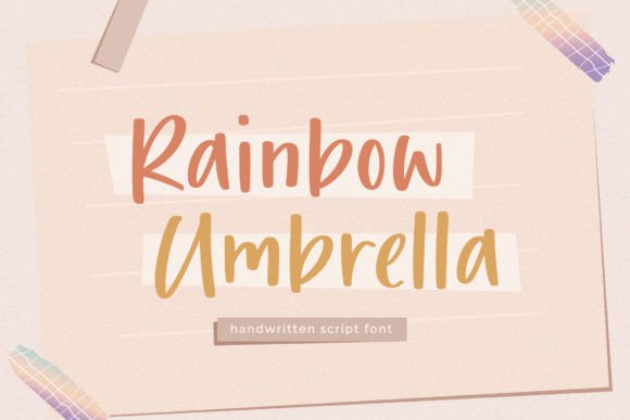 Rainbow Umbrella Font: A Handwritten Touch for Editorial Elegance